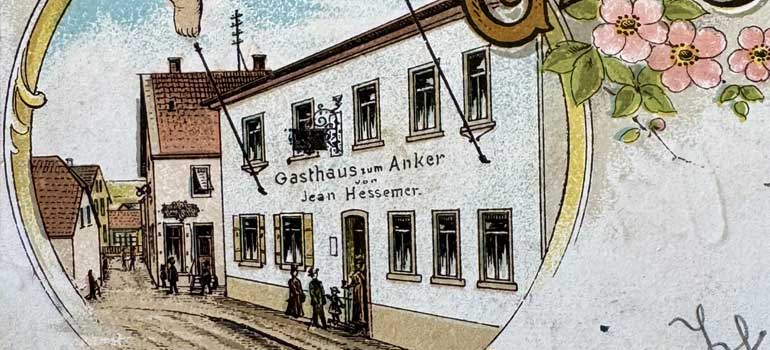 Postkarte Restaurant zum Anker Nierstein
