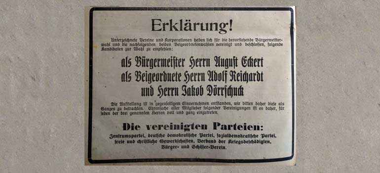 Niersteiner Warte Bürgermeisterwahl 1919