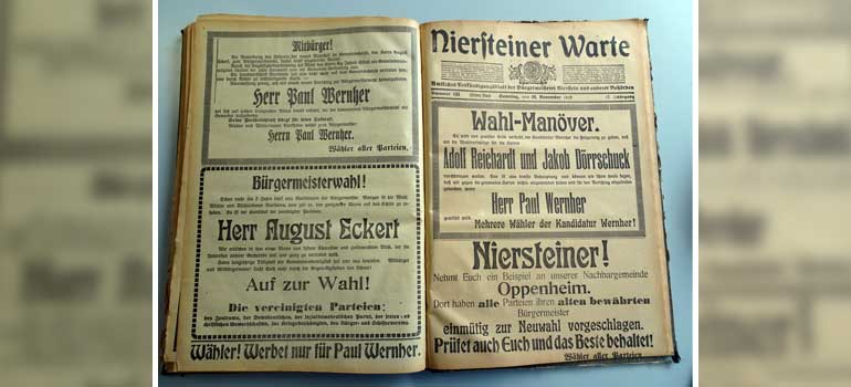 Niersteiner Warte Bürgermeisterwahl 1919