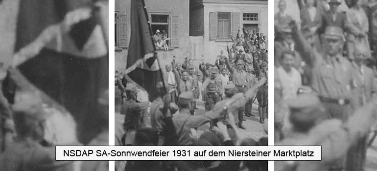 NSDAP SA Sonnwendfeier auf dem Niersteiner Markplatz 1931